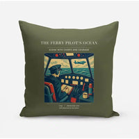 Thumbnail for VINTAGE G4368 - The Ferry Pilot's Ocean - Designed Pillows design on greenarmy