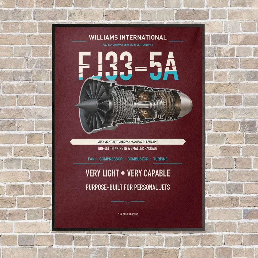 FJ33-5A vertical canvas print - framed - dark red background