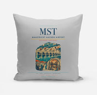 Thumbnail for Maastricht Aachen Airport (MST) design on light gray pillow
