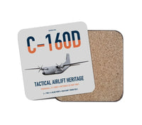 Thumbnail for Transall C-160D design on light gray 1 piece coaster