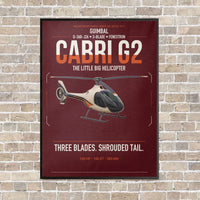 Thumbnail for Guimbal Cabri G2 vertical canvas print - framed - dark red background