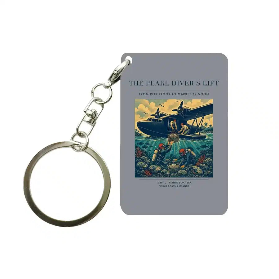 VINTAGE G4271 - The Pearl Diver's Lift - Designed Key Chain design on gray