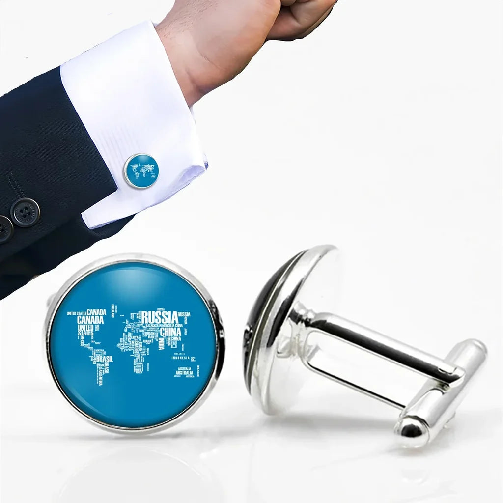 World Map Cuff Links - view 6