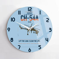 Thumbnail for Sikorsky CH-54A Tarhe design on light blue no frame wall clock