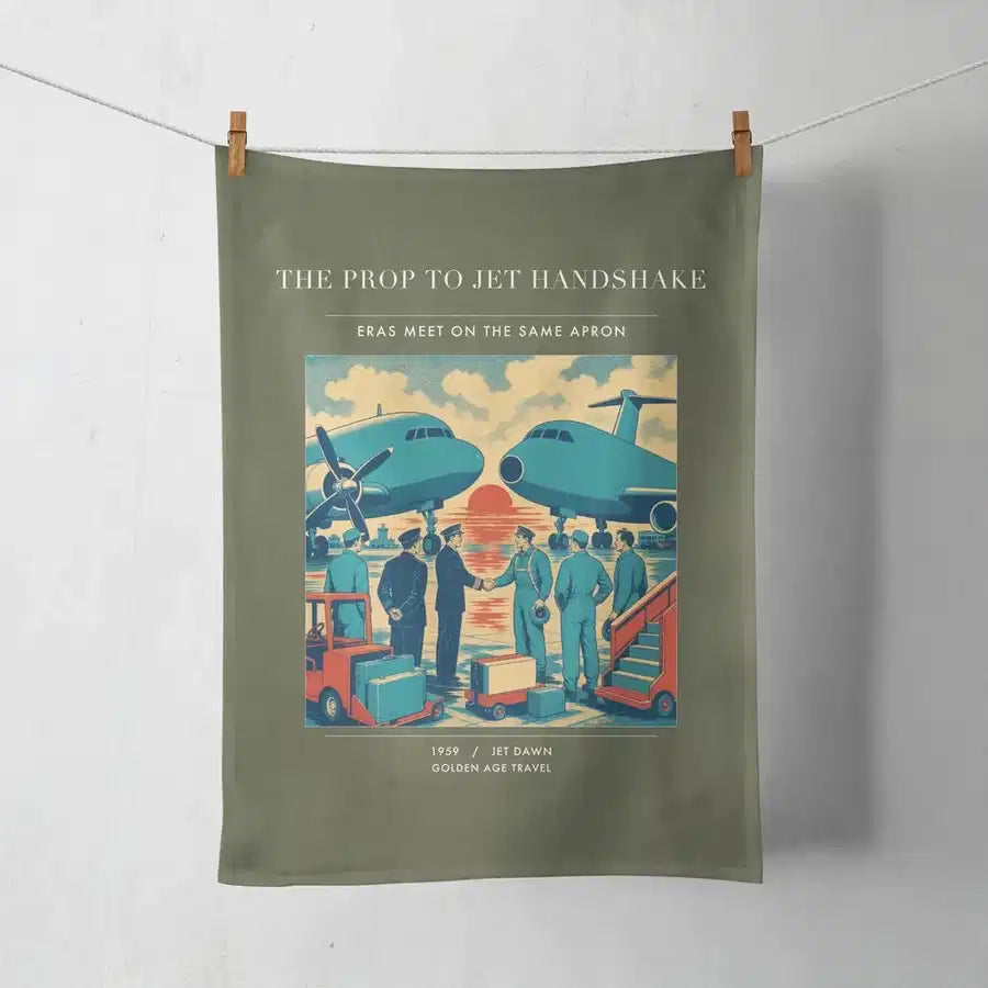 VINTAGE G4385 - The Prop To Jet Handshake - Designed Towels design on greenarmy