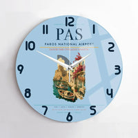 Thumbnail for Paros National Airport (PAS) design on light blue no frame wall clock