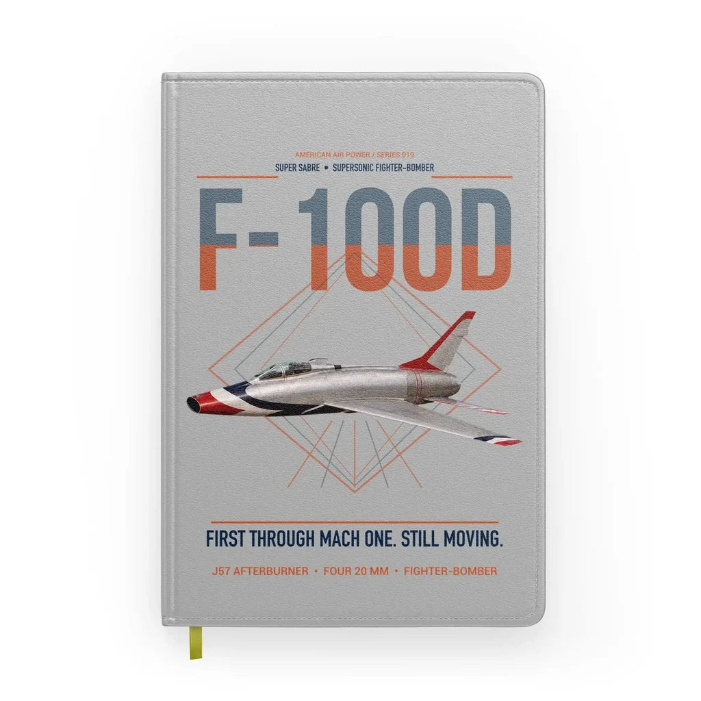 F-100D Super Sabre design on light gray notebook