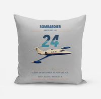 Thumbnail for Bombardier Learjet 24 design on light gray pillow