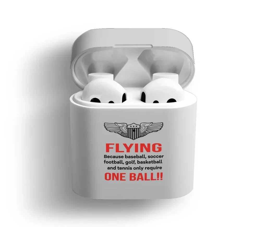 Flying One Ball AirPods plastic case - Light Gray