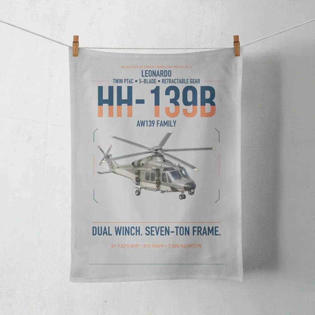 Leonardo HH-139B design on light gray towel