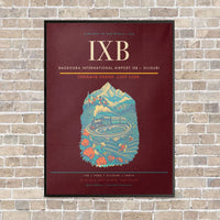 Thumbnail for Bagdogra International Airport IXB — Siliguri vertical canvas print - framed - dark red background
