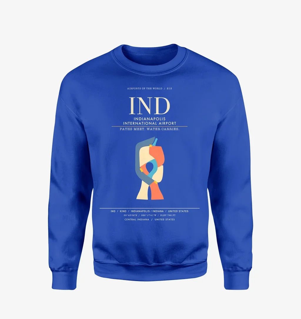 Indianapolis International Airport IND Sweatshirt - Blue