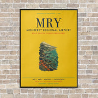 Thumbnail for Monterey Regional Airport MRY vertical canvas print - framed - yellow background