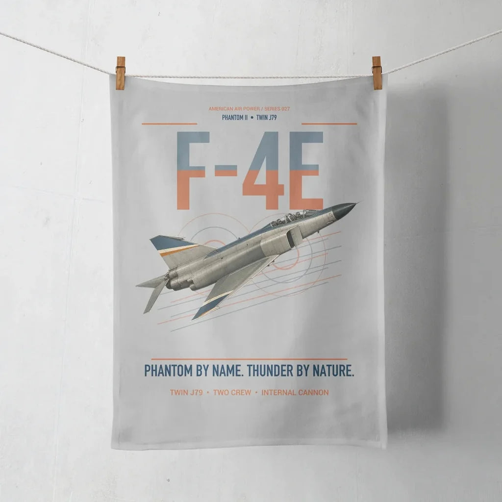 F-4E Phantom II design on light gray towel