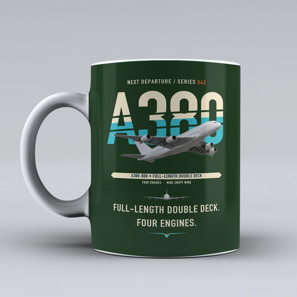 A380-800 Mug design on dark green airbus