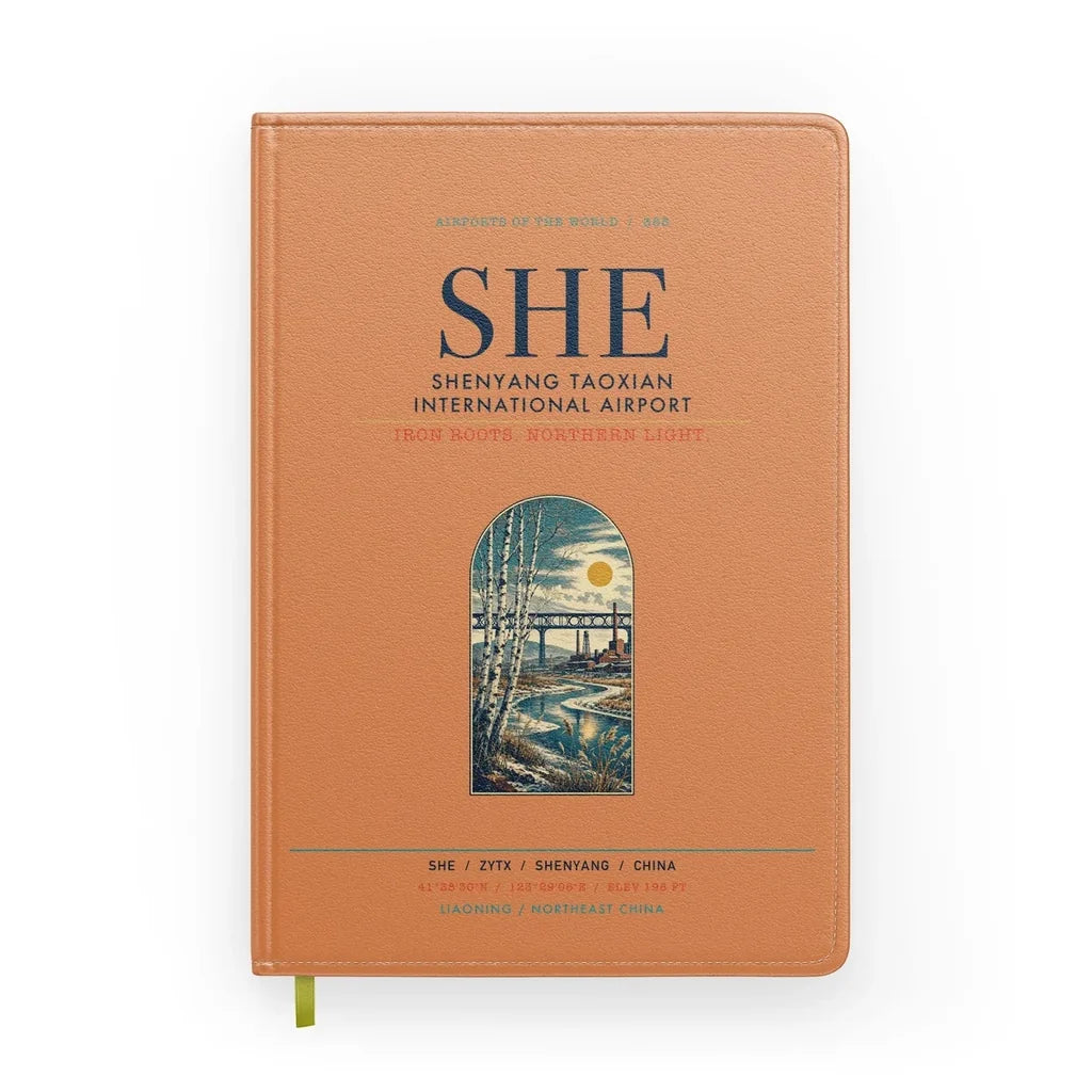 Shenyang Taoxian International Airport (SHE) design on orange notebook