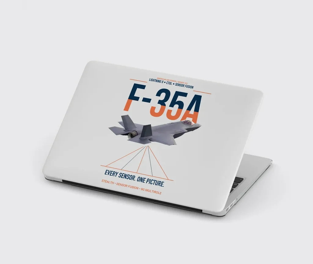 F-35A Lightning II Every Sensor One Picture design on light gray MacBook case