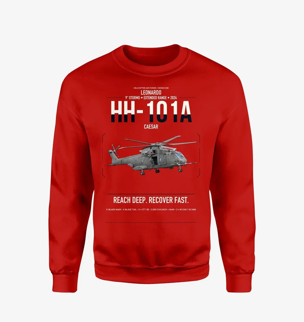Leonardo HH-101A Caesar design on red sweatshirt