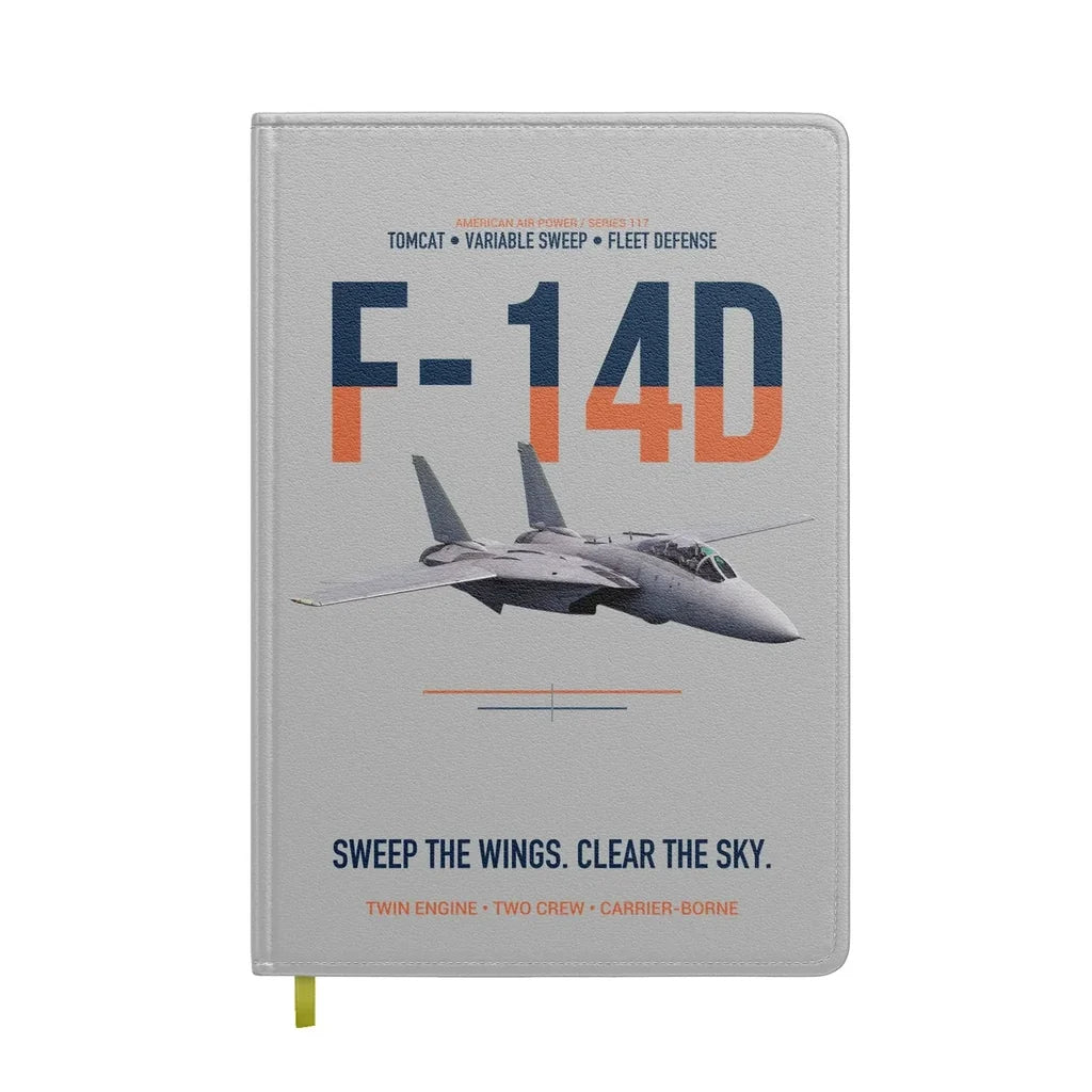 F-14D Tomcat Sweep The Wings Clear The Sky design on light gray notebook