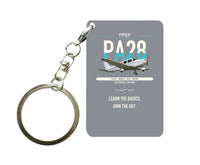 Thumbnail for Piper PA-28-181 Archer LX design on gray designed key chain, double-side print