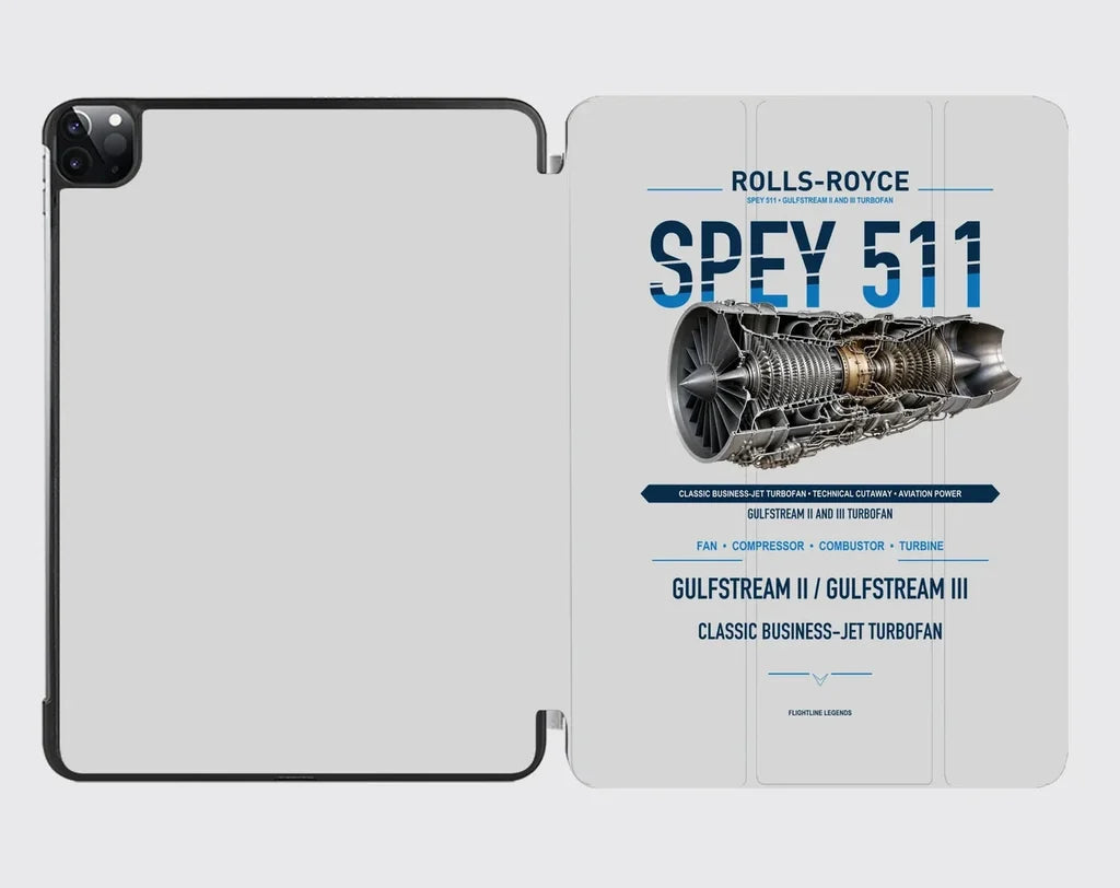 SPEY 511 design on light gray ipad tablet case