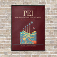 Thumbnail for Matecaña International Airport PEI — Pereira vertical canvas print - framed - dark red background