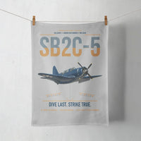 Thumbnail for SB2C-5 Helldiver design on light gray towel