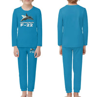 Thumbnail for The Fighter Jet 22 Silhouette children pajamas - Light Blue