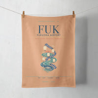 Thumbnail for Fukuoka Airport (FUK) design on orange towel