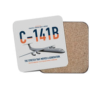 Thumbnail for C-141B Starlifter design on light gray 1 piece coaster
