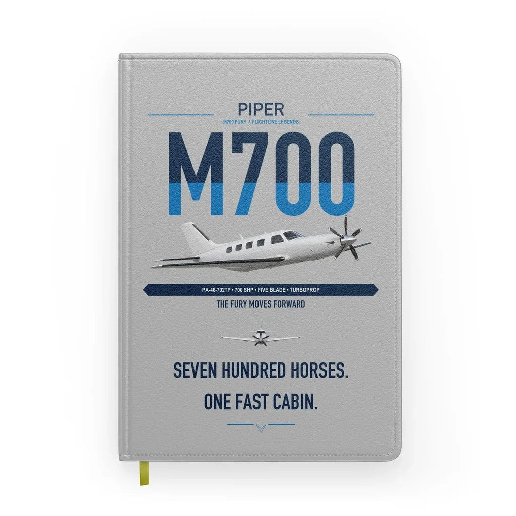 Piper M700 Fury design on light gray notebook