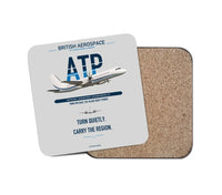 Thumbnail for British Aerospace ATP design on light gray 1 piece coaster