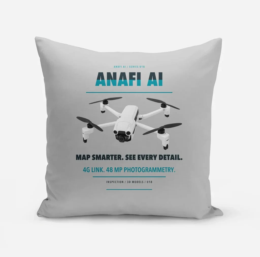 Parrot ANAFI Ai design on light gray pillow