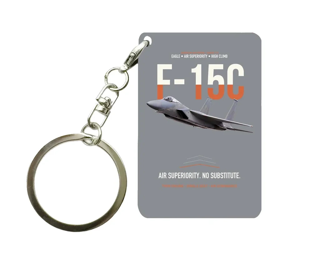 F-15C EAGLE Key Chain design on gray key chain