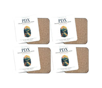 Thumbnail for Portland International Airport (PDX) design on white 4 pieces set coaster