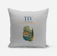 Thumbnail for Tivat Airport (TIV) design on light gray pillow