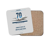 Thumbnail for Fokker 70 design on light gray 1 piece coaster
