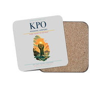Thumbnail for Pohang Airport (KPO) design on light gray 1 piece coaster