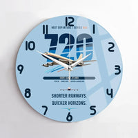Thumbnail for Boeing 720B design on light blue no frame wall clock