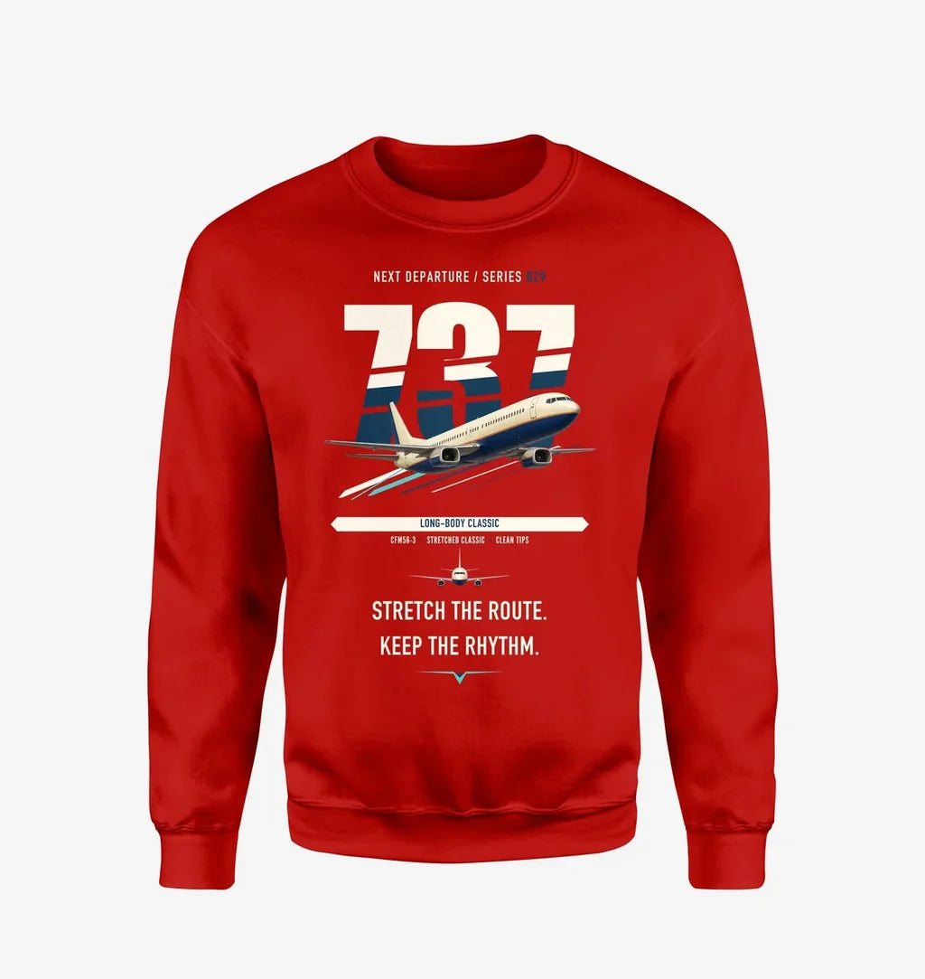 Boeing 737-400 Classic design on red sweatshirt