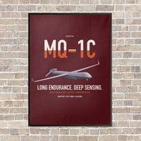 Thumbnail for MQ-1C Gray Eagle ER vertical canvas print - framed - dark red background