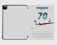Thumbnail for Bombardier Learjet 70 design on light gray ipad tablet case