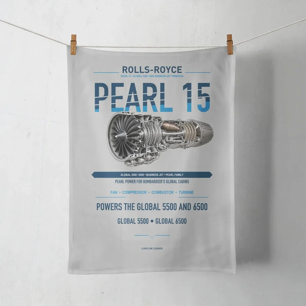 PEARL 15 design on light gray towel