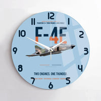 Thumbnail for F-4E Phantom II Two Engines One Thunder design on light blue no frame wall clock