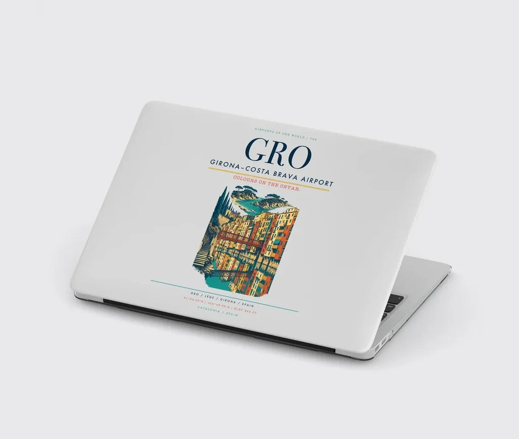 Girona–Costa Brava Airport (GRO) design on light gray MacBook case