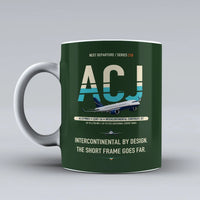 Thumbnail for ACJ319neo Mug design on dark green airbus