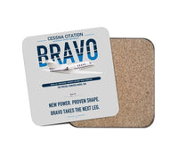 Thumbnail for Cessna Citation Bravo design on light gray 1 piece coaster