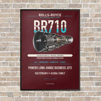 Thumbnail for BR710 vertical canvas print - framed - dark red background