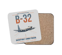 Thumbnail for B-32 Dominator design on light gray 1 piece coaster