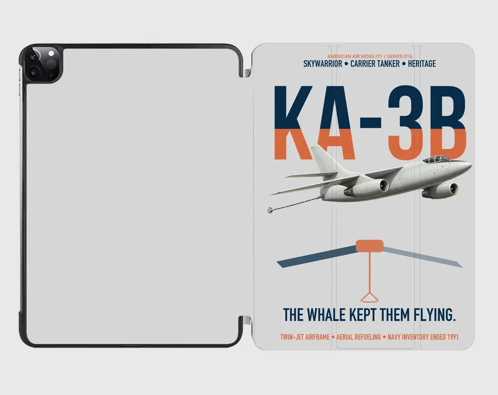 KA-3B Skywarrior design on light gray ipad tablet case